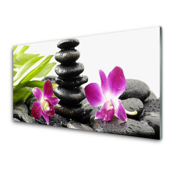 Plexiglas® Wall Art Flower stones art red black