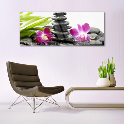 Plexiglas® Wall Art Flower stones art red black