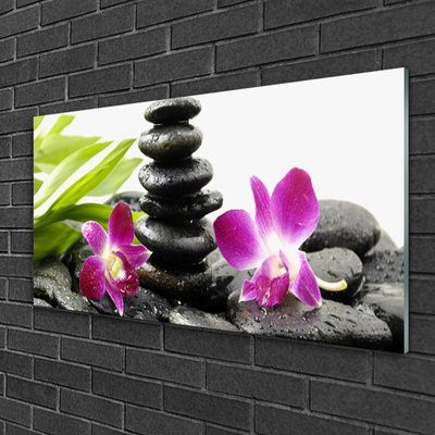 Plexiglas® Wall Art Flower stones art red black