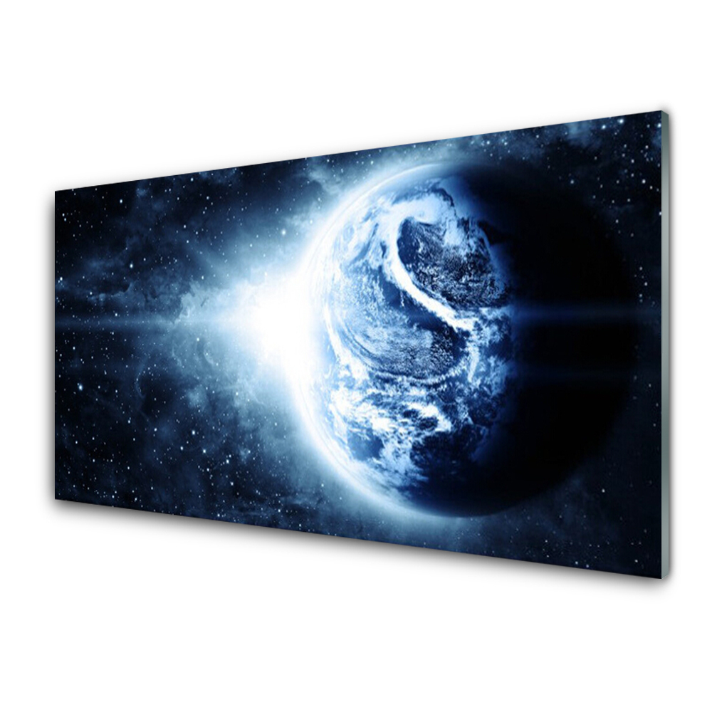Plexiglas® Wall Art Globe universe black blue white