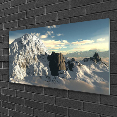 Plexiglas® Wall Art Mountains landscape grey white