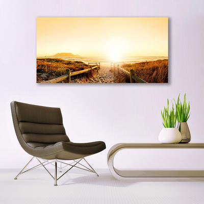 Plexiglas® Wall Art Footpath landscape brown