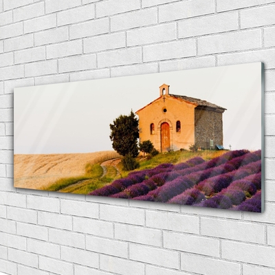 Plexiglas® Wall Art Field landscape brown green pink