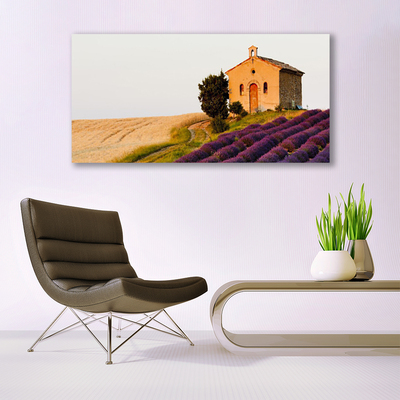 Plexiglas® Wall Art Field landscape brown green pink