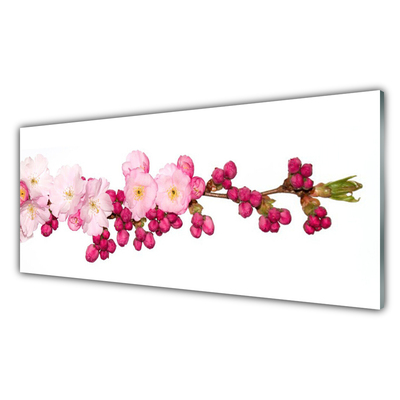 Kitchen Splashback Flower branch floral pink