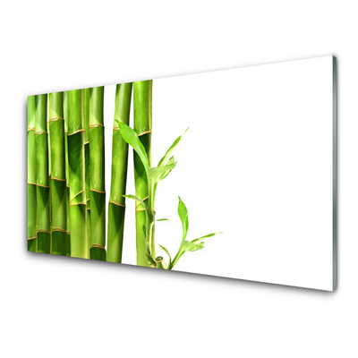 Kitchen Splashback Bamboo floral green white