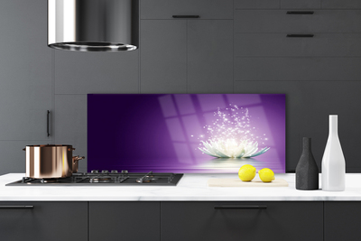 Kitchen Splashback Lotus floral purple