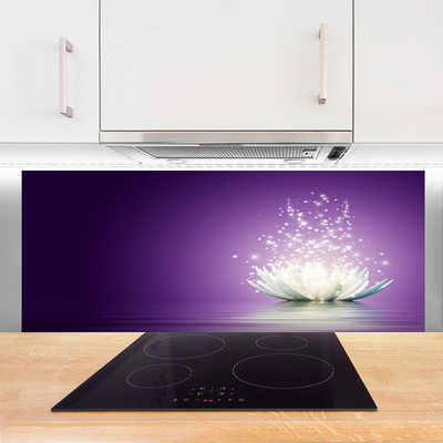 Kitchen Splashback Lotus floral purple