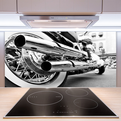 Kitchen Splashback Motorcycle art grey black white