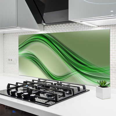 Kitchen Splashback Abstract art green grey