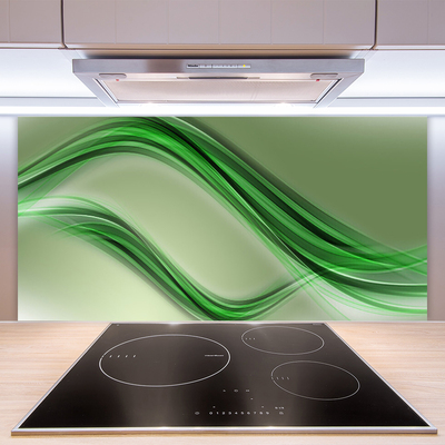 Kitchen Splashback Abstract art green grey