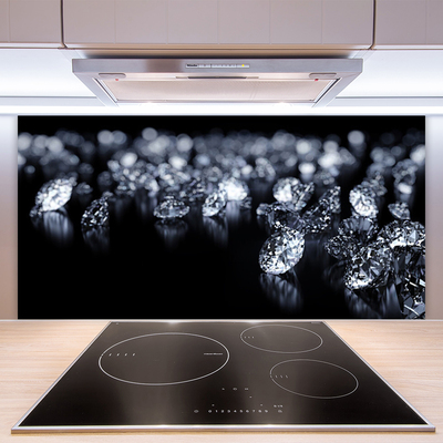 Kitchen Splashback Diamonds art black white