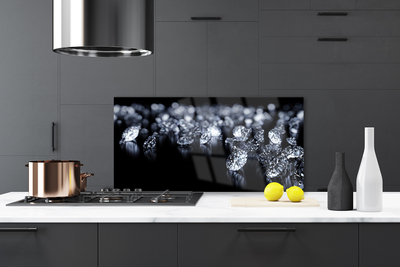 Kitchen Splashback Diamonds art black white