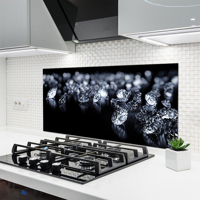 Kitchen Splashback Diamonds art black white