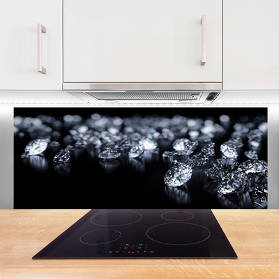 Kitchen Splashback Diamonds art black white