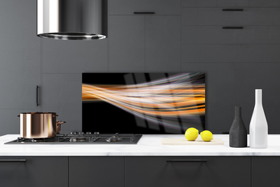 Kitchen Splashback Abstract art black grey orange