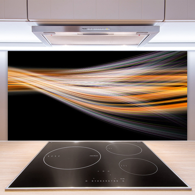 Kitchen Splashback Abstract art black grey orange