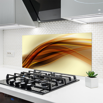 Kitchen Splashback Abstract art white orange brown