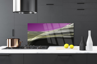 Kitchen Splashback Abstract art purple grey black