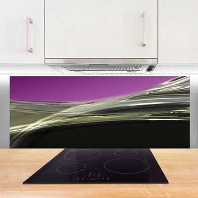 Kitchen Splashback Abstract art purple grey black