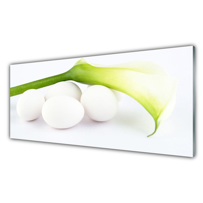 Kitchen Splashback Eggs floral white green