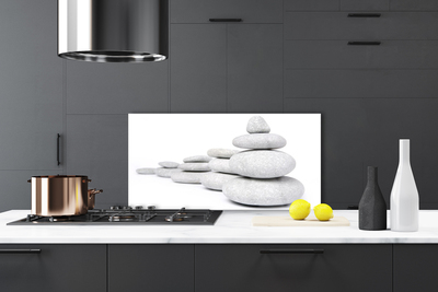 Kitchen Splashback Stones art grey white