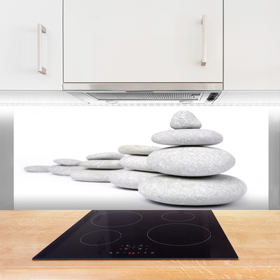 Kitchen Splashback Stones art grey white