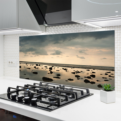 Kitchen Splashback Water landscape grey