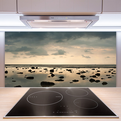 Kitchen Splashback Water landscape grey