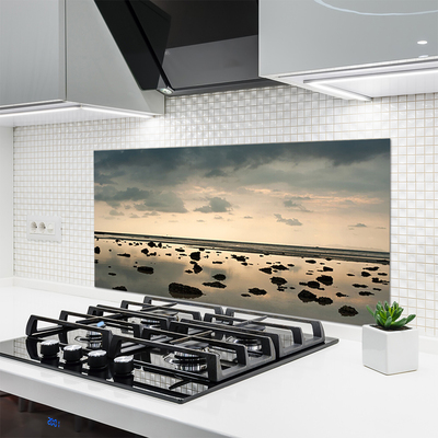 Kitchen Splashback Water landscape grey