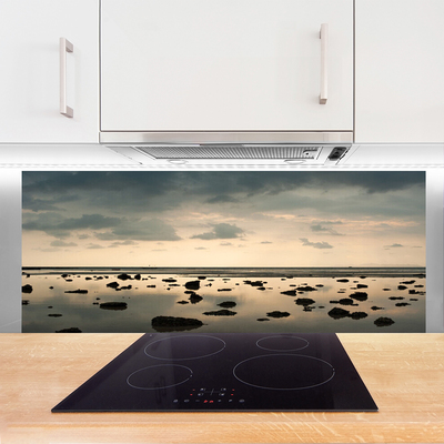 Kitchen Splashback Water landscape grey