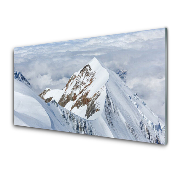 Kitchen Splashback Mountains landscape grey white