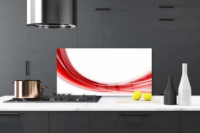 Kitchen Splashback Abstract art red white