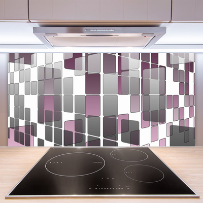 Kitchen Splashback Abstract art grey white brown