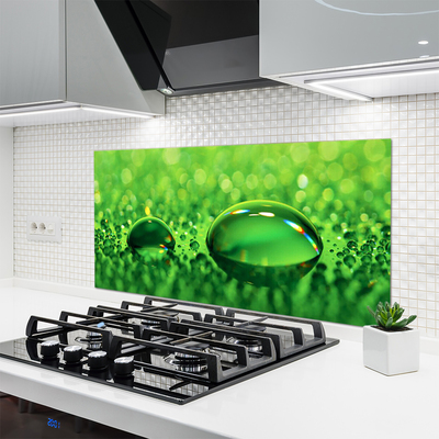 Kitchen Splashback Waterdrop art green