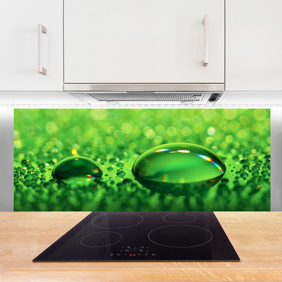 Kitchen Splashback Waterdrop art green