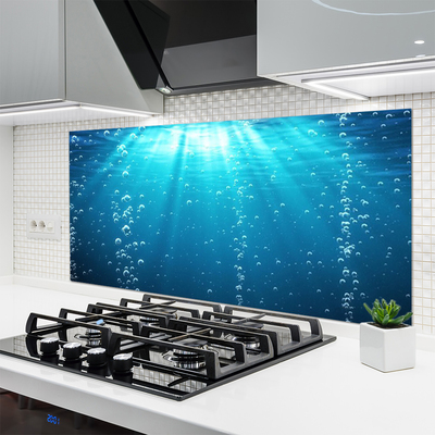 Kitchen Splashback Watter art blue