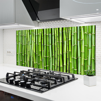 Kitchen Splashback Bamboo floral green