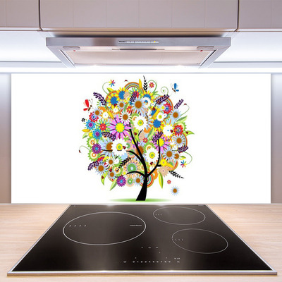 Kitchen Splashback Tree art multi