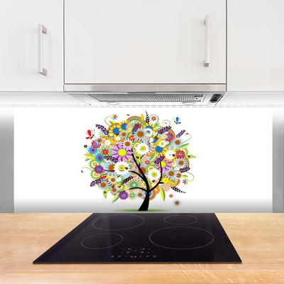 Kitchen Splashback Tree art multi