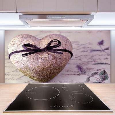 Kitchen Splashback Heart art grey gold