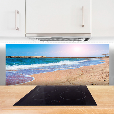 Kitchen Splashback Ocean beach landscape blue brown