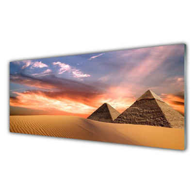 Kitchen Splashback Desert pyramids architecture yellow