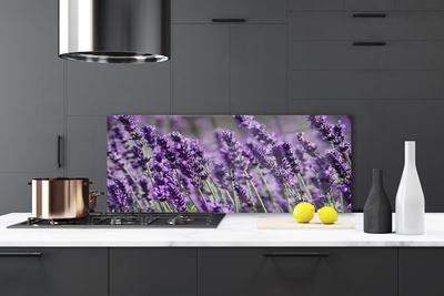 Kitchen Splashback Flowers floral purple