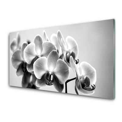 Kitchen Splashback Flowers floral grey