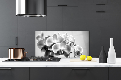 Kitchen Splashback Flowers floral grey