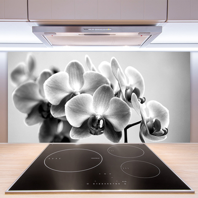 Kitchen Splashback Flowers floral grey