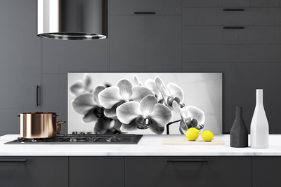 Kitchen Splashback Flowers floral grey