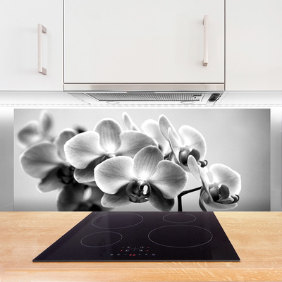 Kitchen Splashback Flowers floral grey