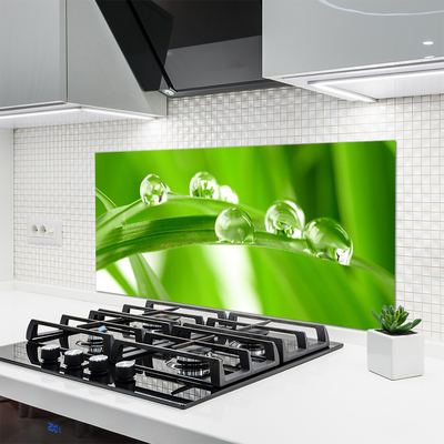 Kitchen Splashback Leaves floral green